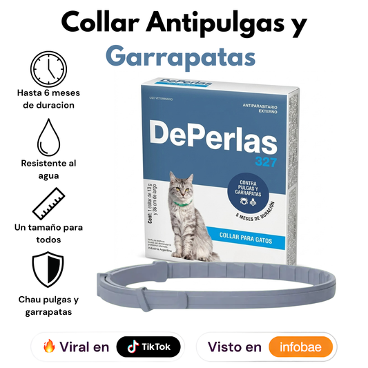 Collar para gatos Anti pulgas y Garrapatas - DePerlas